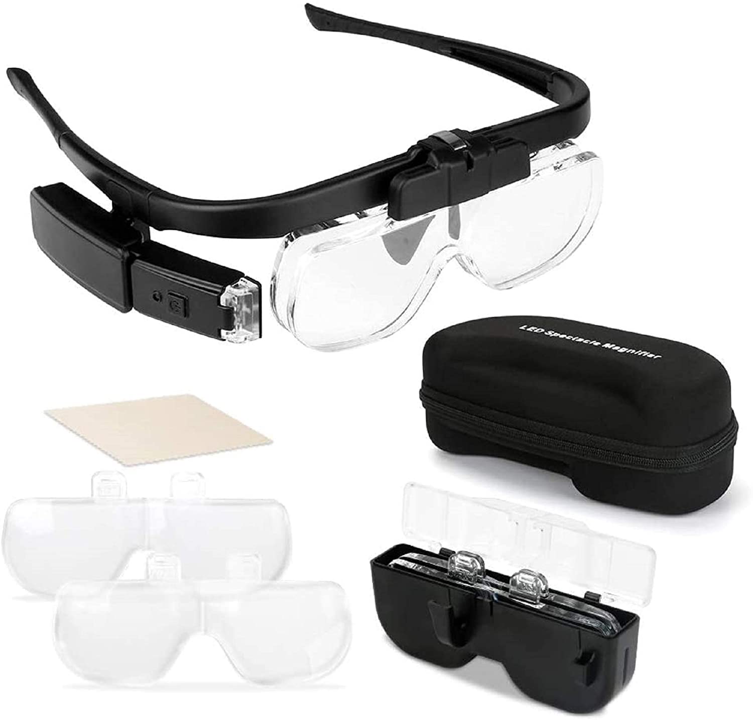 Eye Piece Magnifier - Büyüteç Büyüteç 1.5X/2X/ 2.5X/3.5X/4X/4.5X USB Şarj