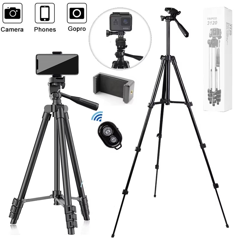 Photography Gear - Evrensel Telefon Uzatılabilir Tripod DSLR Kamera