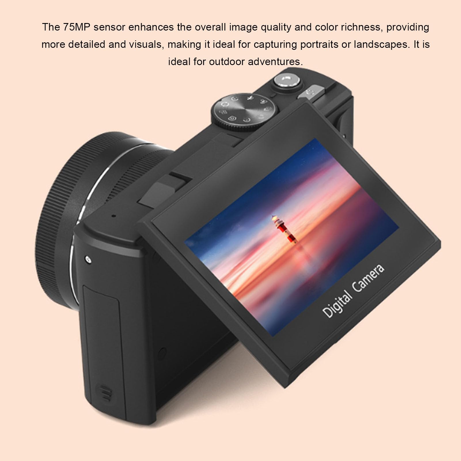 Photography Zoom - 5K Dijital Kamera 75MP WiFi Özelliği,