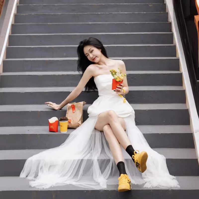 Fransız Beyaz Straplez Sabah E - Photography Wedding incelemesi ve fiyatı