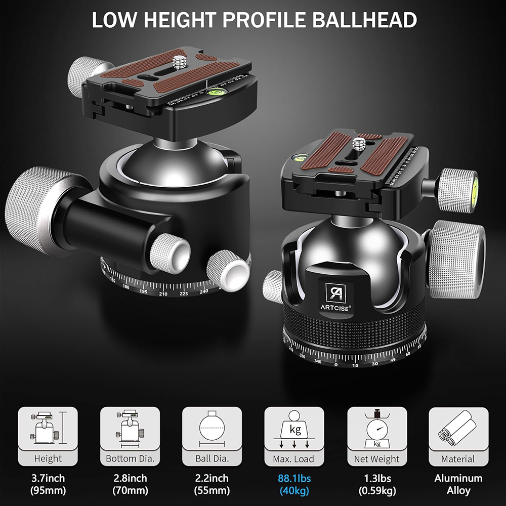 ARTCISE 44mm/55mm düşük profil - Fluid Head Tripod incelemesi ve fiyatı