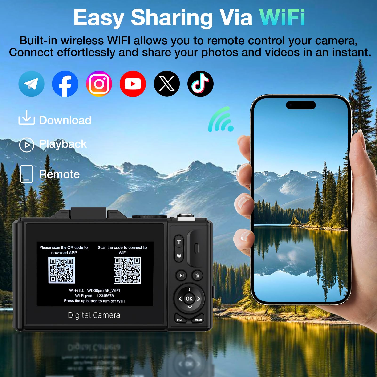 5K Dijital Kamera 75MP WiFi Öz - Photography Zoom incelemesi ve fiyatı